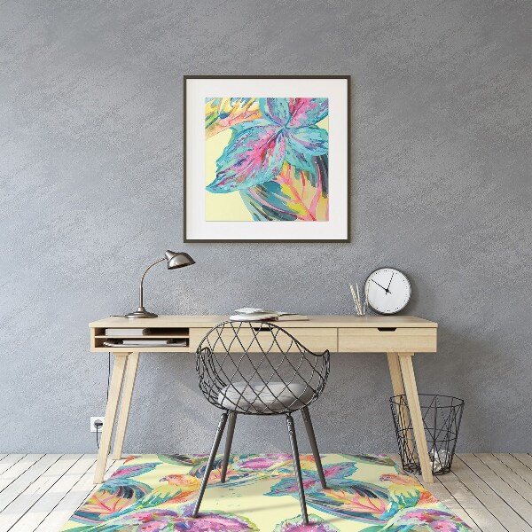 Tappeto per sedia con ruote Pappagalli Colorati
