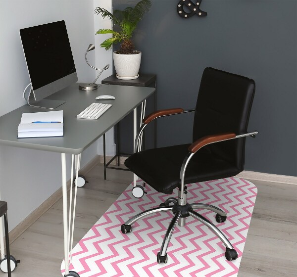 Tappeto per sedia con ruote Zigzag Rosa