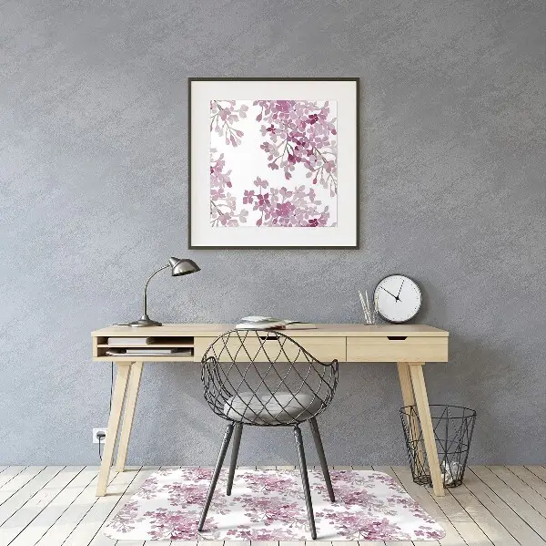 Tappeto per sedia con ruote Fiori Rosa