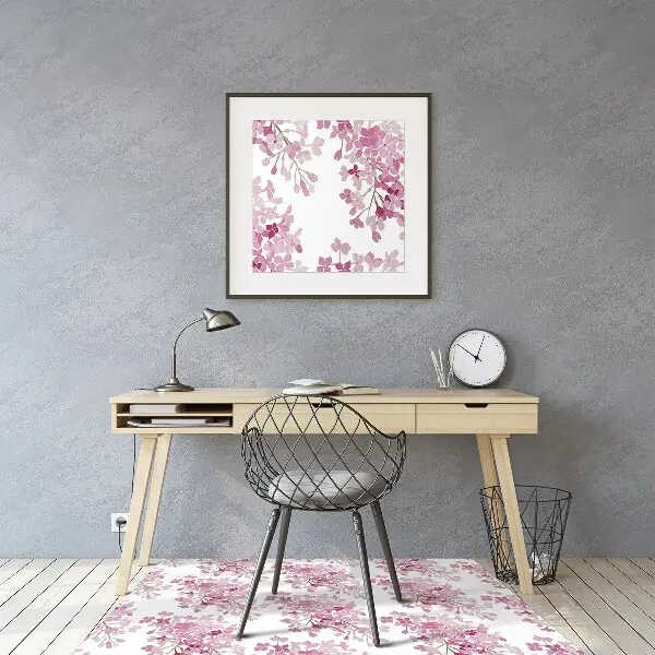 Tappeto per sedia con ruote Fiori Rosa