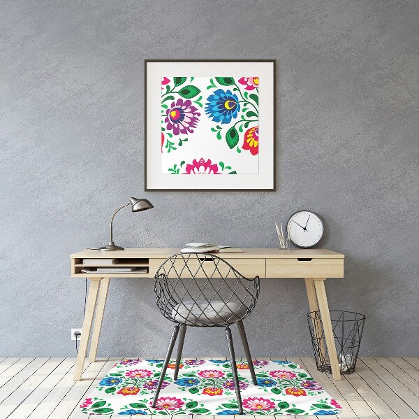 Tappeto per sedia con ruote Fiori In Stile Folk