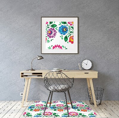 Tappeto per sedia con ruote Fiori In Stile Folk