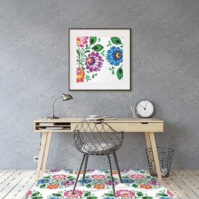 Tappeto per sedia con ruote Fiori In Stile Folk