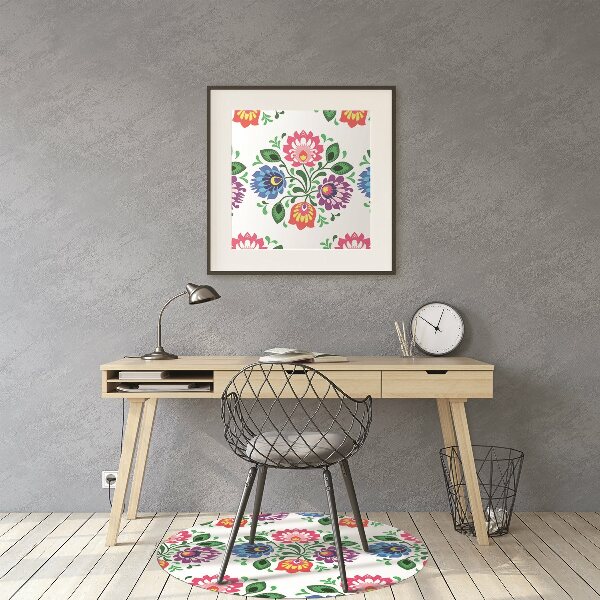 Tappeto per sedia con ruote Fiori In Stile Folk