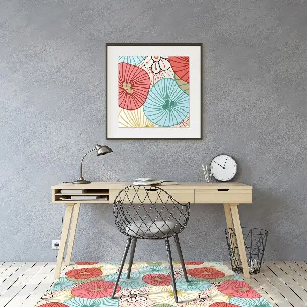 Tappeto per sedia con ruote Pattern Floreale