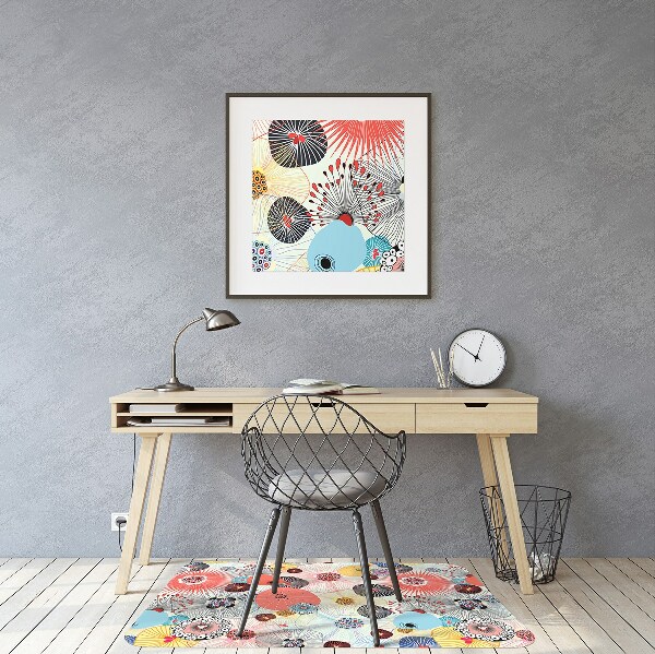 Tappeto per sedia con ruote Pattern Floreale