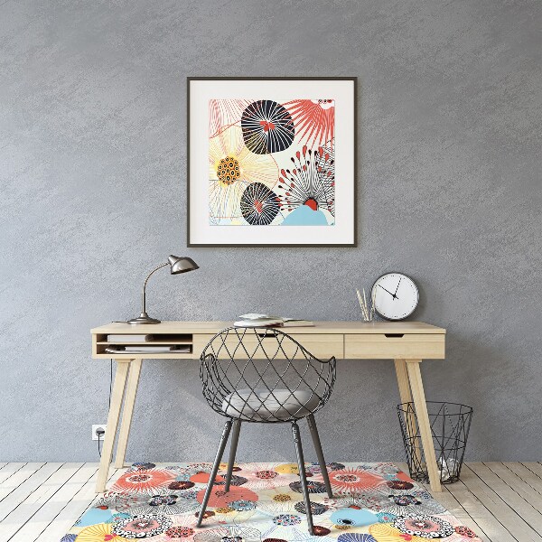 Tappeto per sedia con ruote Pattern Floreale