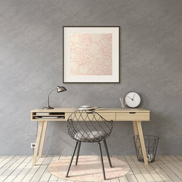 Tappeto per sedia con ruote Peonie Rosa