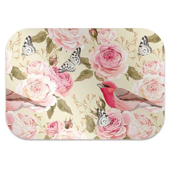 Tappeto sedia ufficio Fiori Uccelli Farfalle