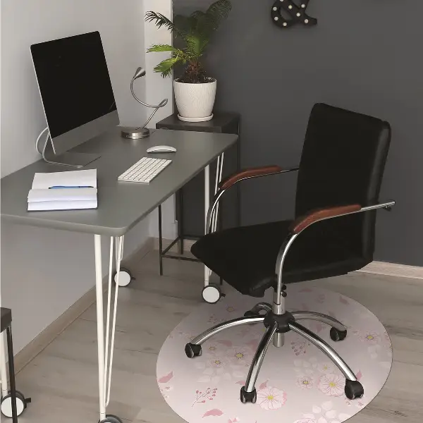 Tappeto per sedia con ruote Piccoli Fiori Rosa