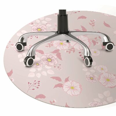 Tappeto per sedia con ruote Piccoli Fiori Rosa