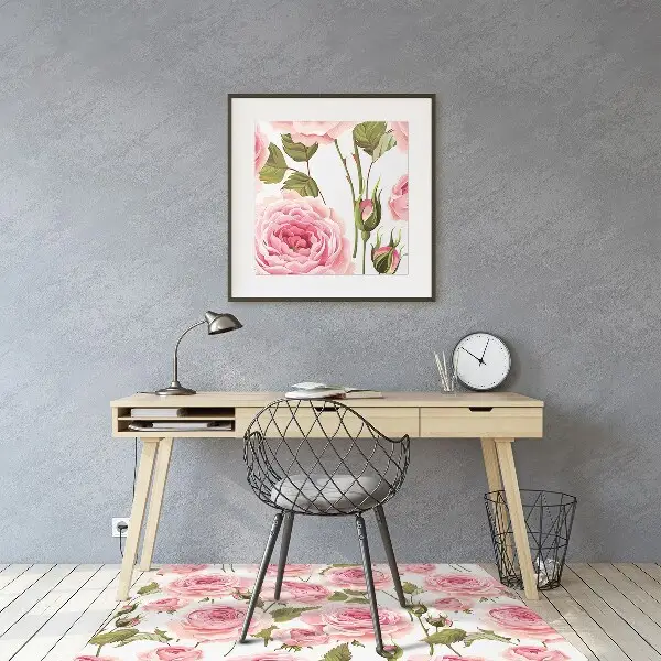 Tappeto per sedia con ruote Belle Rose