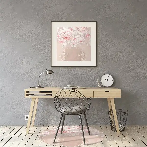 Tappeto per sedia con ruote Rose Bianche