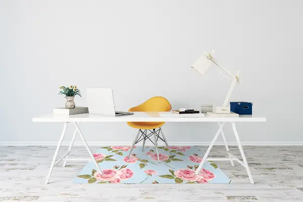Tappeto per sedia con ruote Rose Con Foglie