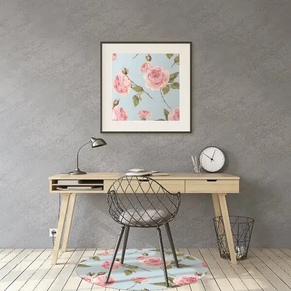 Tappeto per sedia con ruote Rose Con Foglie