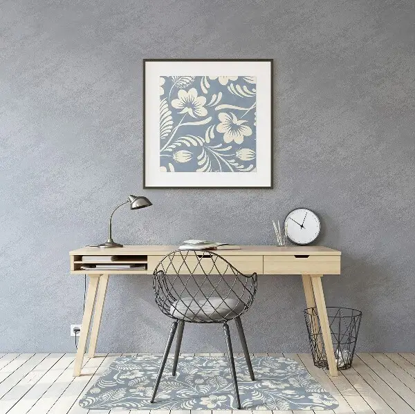 Tappeto per sedia con ruote Ornamento Blu