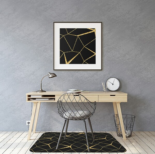 Tappeto sotto sedia ufficio Mosaico Oro E Nero