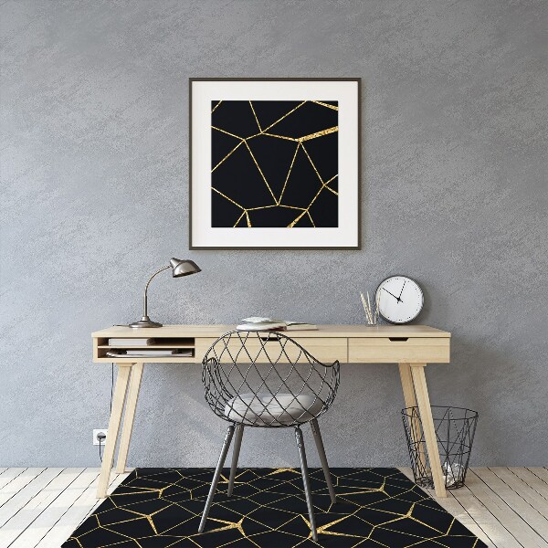 Tappeto sotto sedia ufficio Mosaico Oro E Nero
