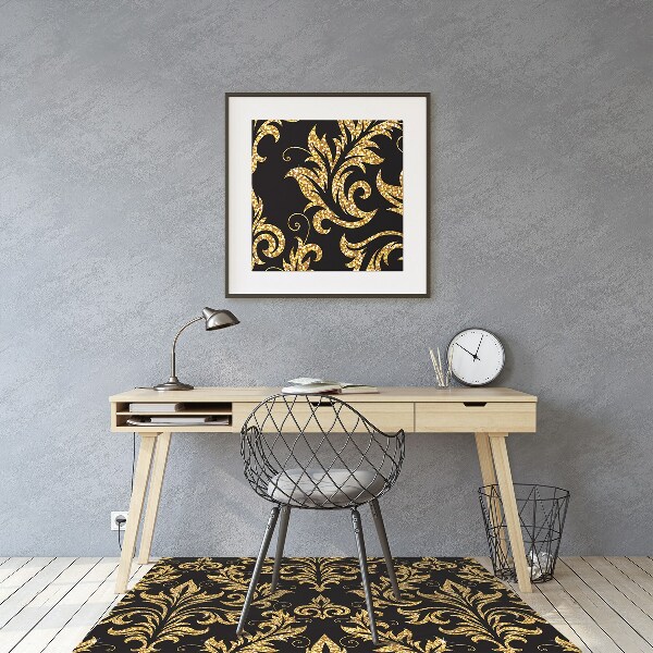 Tappeto per sedia con ruote Ornamento Dorato
