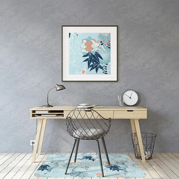 Tappeto per sedia con ruote Gru E Fiori