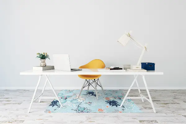 Tappeto per sedia con ruote Gru E Fiori