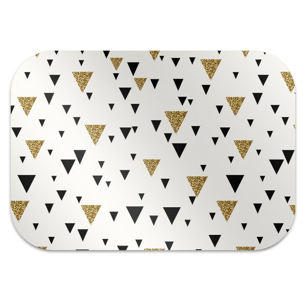 Tappeto sotto sedia ufficio Triangoli Oro E Neri