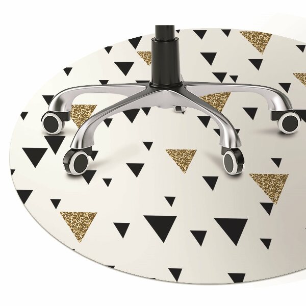 Tappeto sotto sedia ufficio Triangoli Oro E Neri