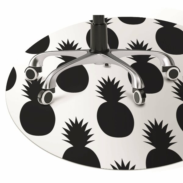 Tappeto per sedia con ruote Ananas Neri