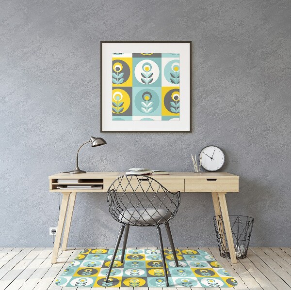 Tappeto per sedia con ruote Pattern Floreale
