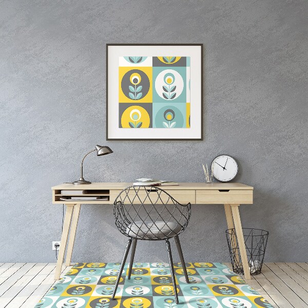Tappeto per sedia con ruote Pattern Floreale