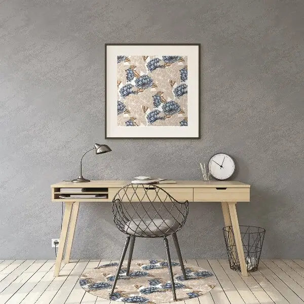 Tappeto salvapavimento Fiori Blu
