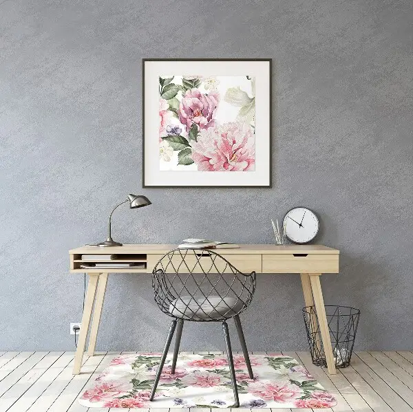 Tappeto per sedia con ruote Fiori D'Arte