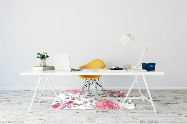 Tappeto per sedia con ruote Rose Ad Acquerello