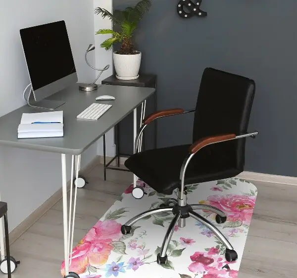 Tappeto per sedia con ruote Rose Ad Acquerello