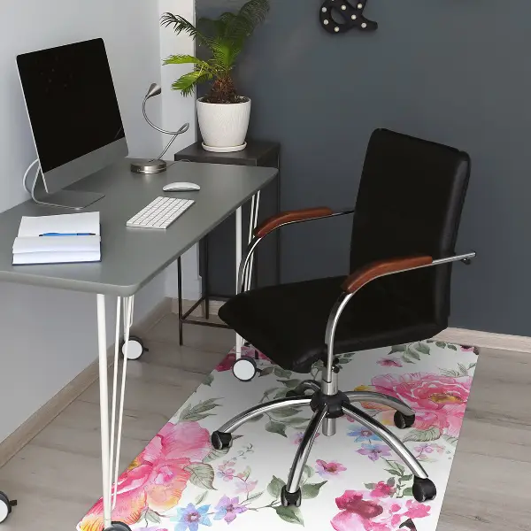 Tappeto per sedia con ruote Rose Ad Acquerello