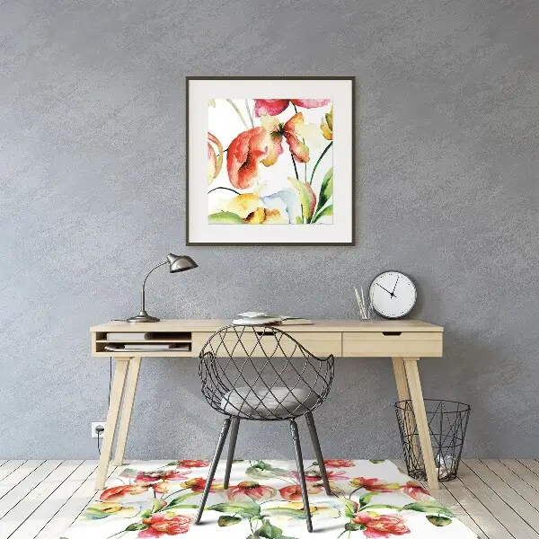 Tappeto per sedia con ruote Fiori Selvatici