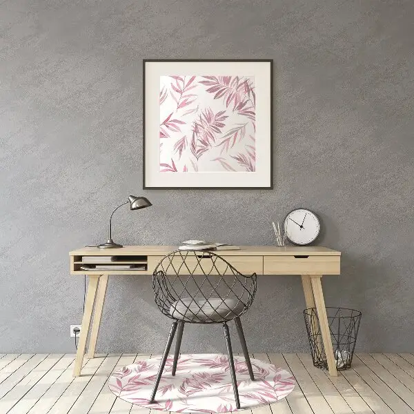 Tappeto per sedia con ruote Foglie Rosa