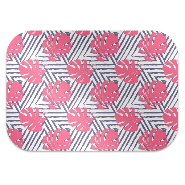 Tappeto per sedia con ruote Foglie Rosa