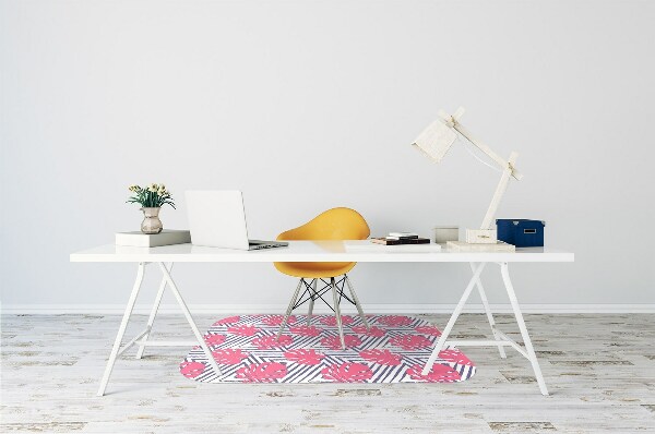 Tappeto per sedia con ruote Foglie Rosa