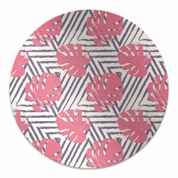 Tappeto per sedia con ruote Foglie Rosa