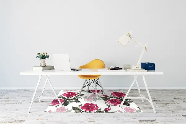 Tappeto per sedia con ruote Rose Dipinte