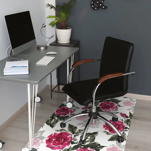 Tappeto per sedia con ruote Rose Dipinte