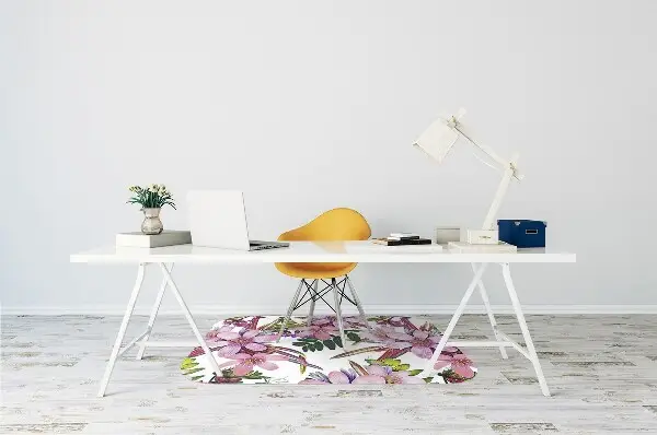 Tappeto per sedia con ruote Fiori Rosa