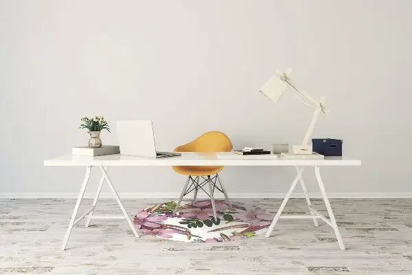 Tappeto per sedia con ruote Fiori Rosa