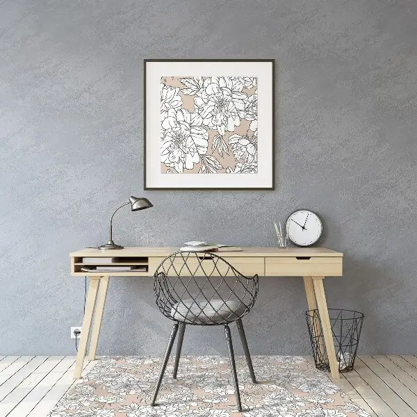Tappeto per sedia con ruote Fiori Artistici