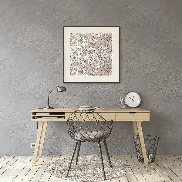 Tappeto per sedia con ruote Fiori Artistici