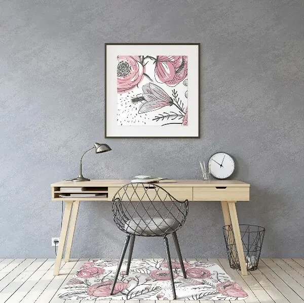 Tappeto per sedia con ruote Arte Delle Rose Pastello