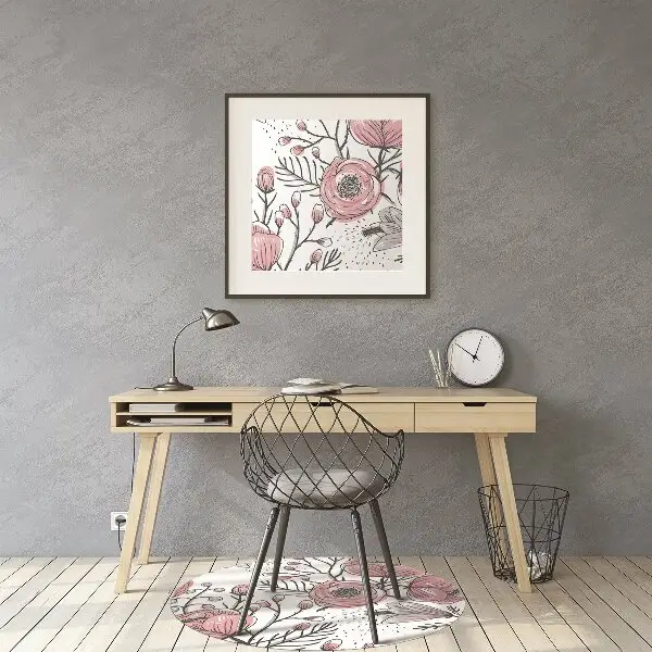 Tappeto per sedia con ruote Arte Delle Rose Pastello