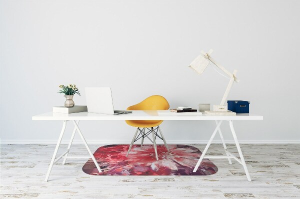 Tappeto per sedia con ruote Fiore Rosso