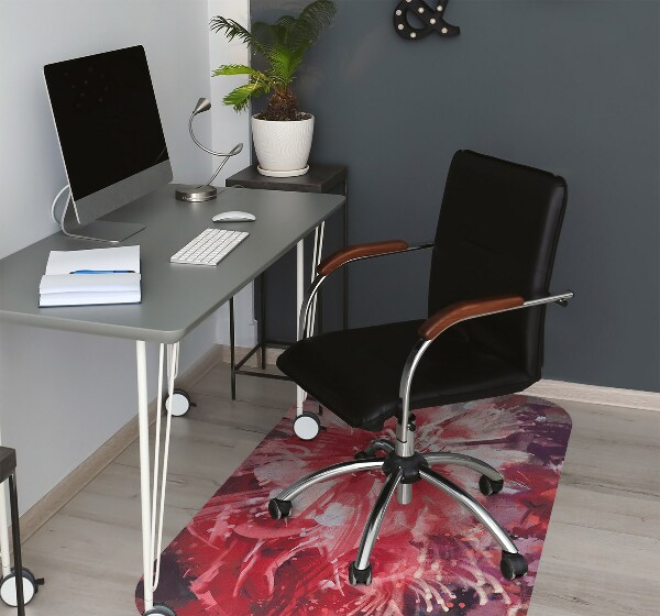 Tappeto per sedia con ruote Fiore Rosso